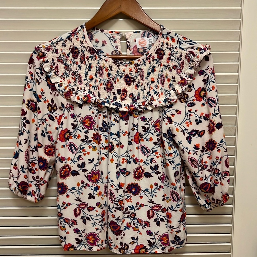 Wonder Nation Top, Floral Print, Size XL (14-16), EUC